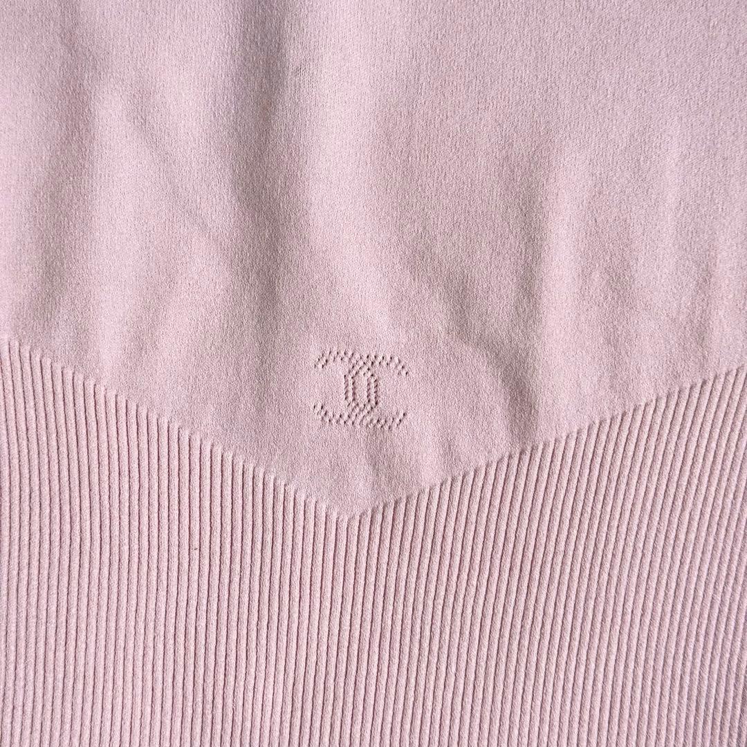 CHANEL シャネル ノースリーブトップス ピンク ロゴ入り ヴィンテージ