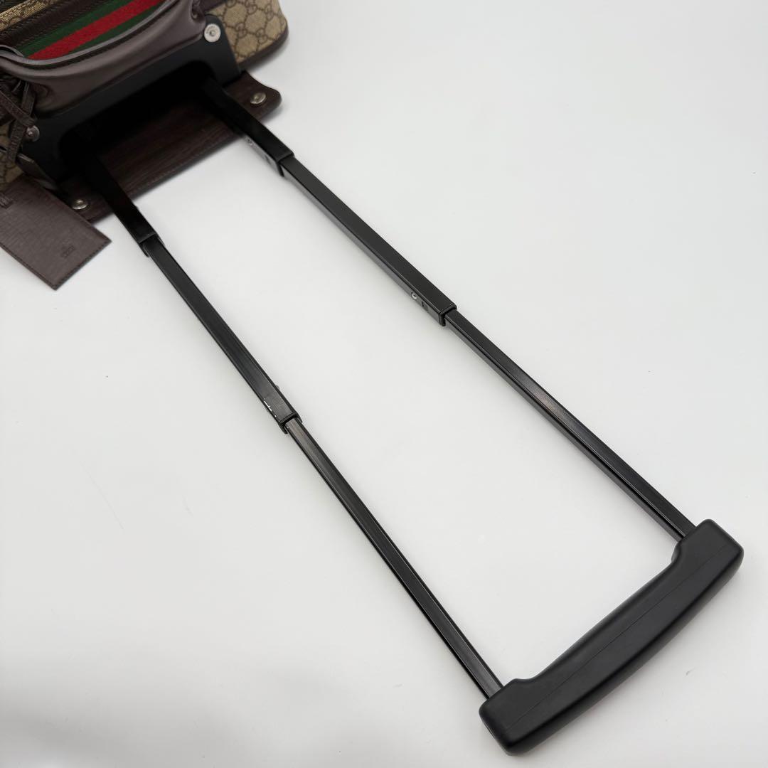 高級 美品 グッチGG シェリーライン PVC キャリーケース キャリー