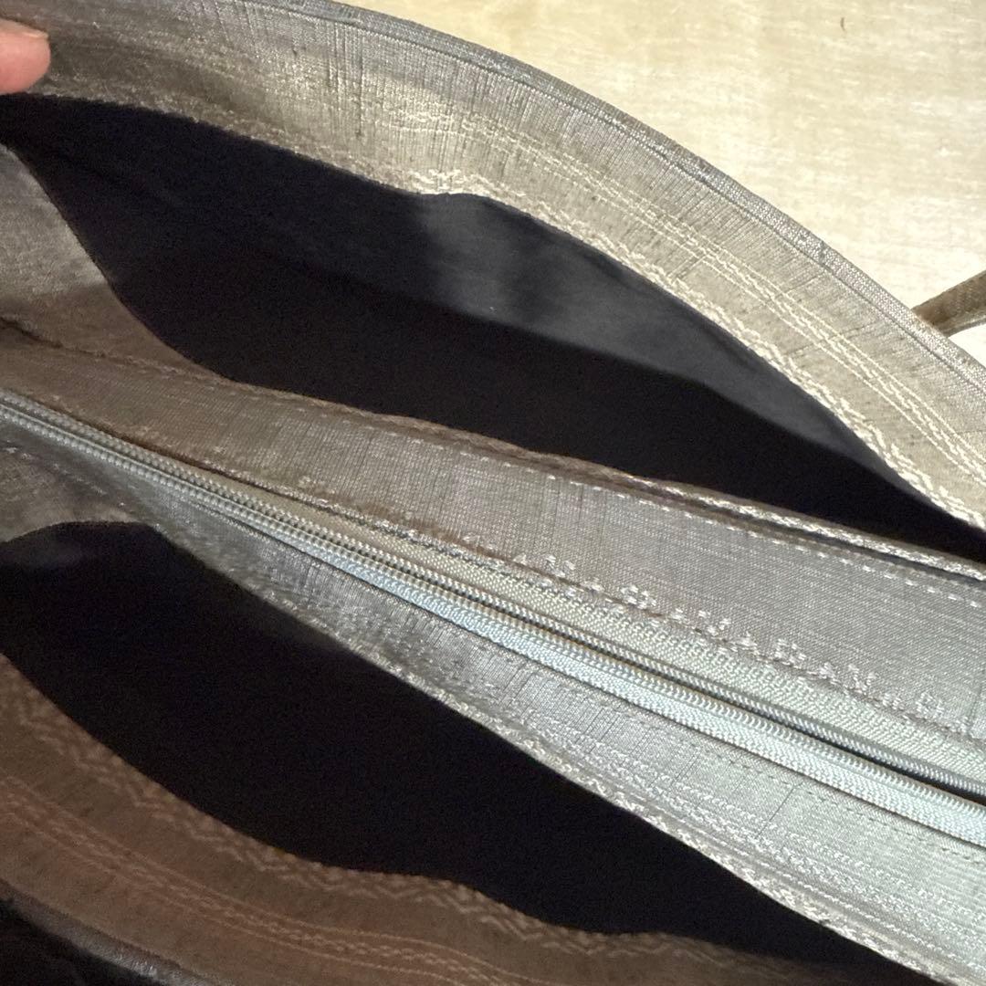 専用商品　未使用　和装用　利休　バッグ　紬　グレー