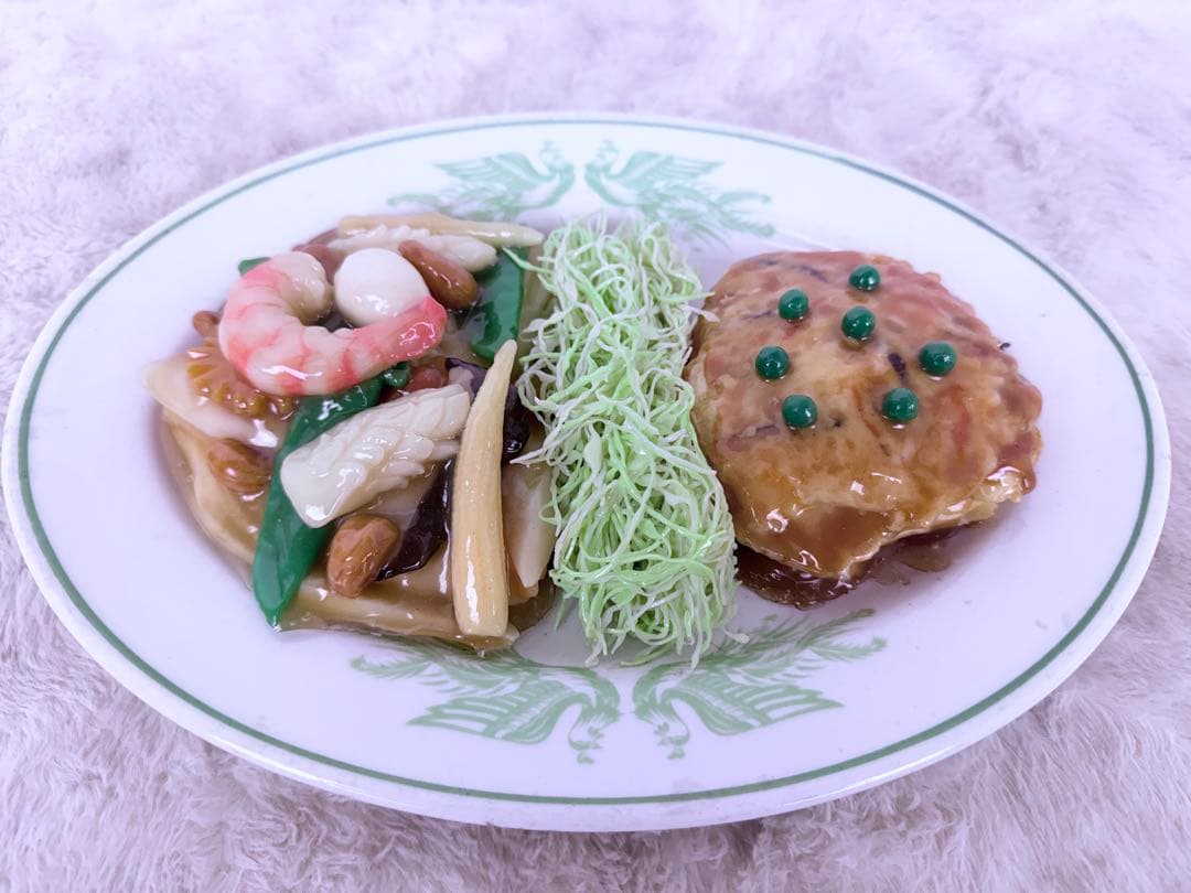 貴重品♪ 昭和レトロ 中華料理盛り合わせ カニ玉と八宝菜 食品サンプル 貴重品♪ 昭和レトロ 中華料理盛り合わせ カニ玉と八宝菜 食品サンプル