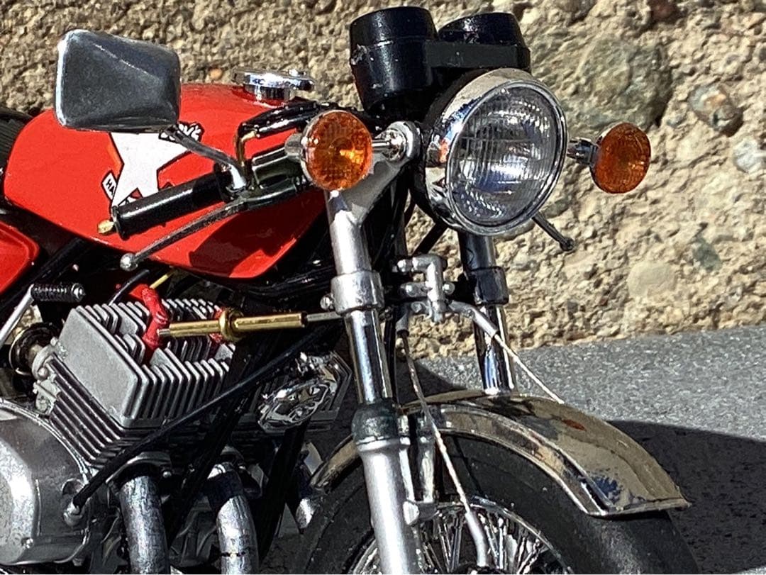 バイクプラモデル　族車　1/12 KH400改、GS1000(完成品)