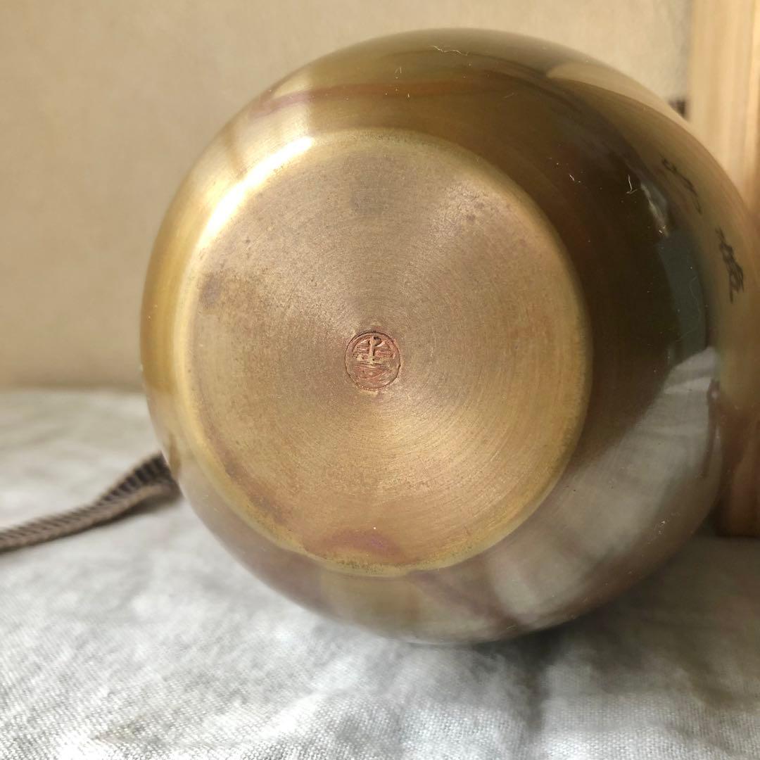 アンティーク オブジェ 朱銅 花瓶 青銅器 共箱付 照文 ブロンズ 山形