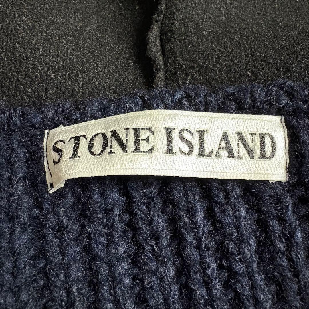 ストーンアイランド　リブニット　フード切り替え　ジップアップパーカー