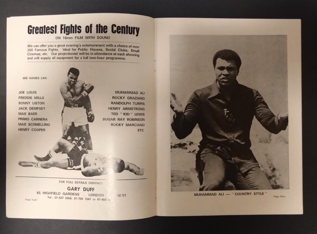 モハメド・アリ vs リチャード・ダン 　プログラム 1976年