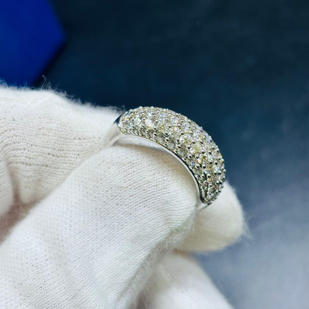 スワロフスキー ハーフパヴェ リング ゴールド シルバー 2点セット 55号