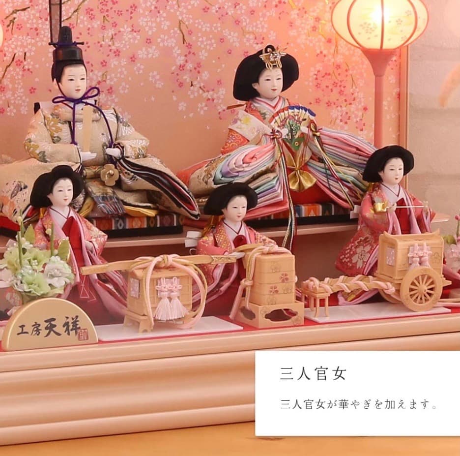 雛人形 ぷり姫 芥子五人飾り オルゴール付 工房天祥 定価¥92,398