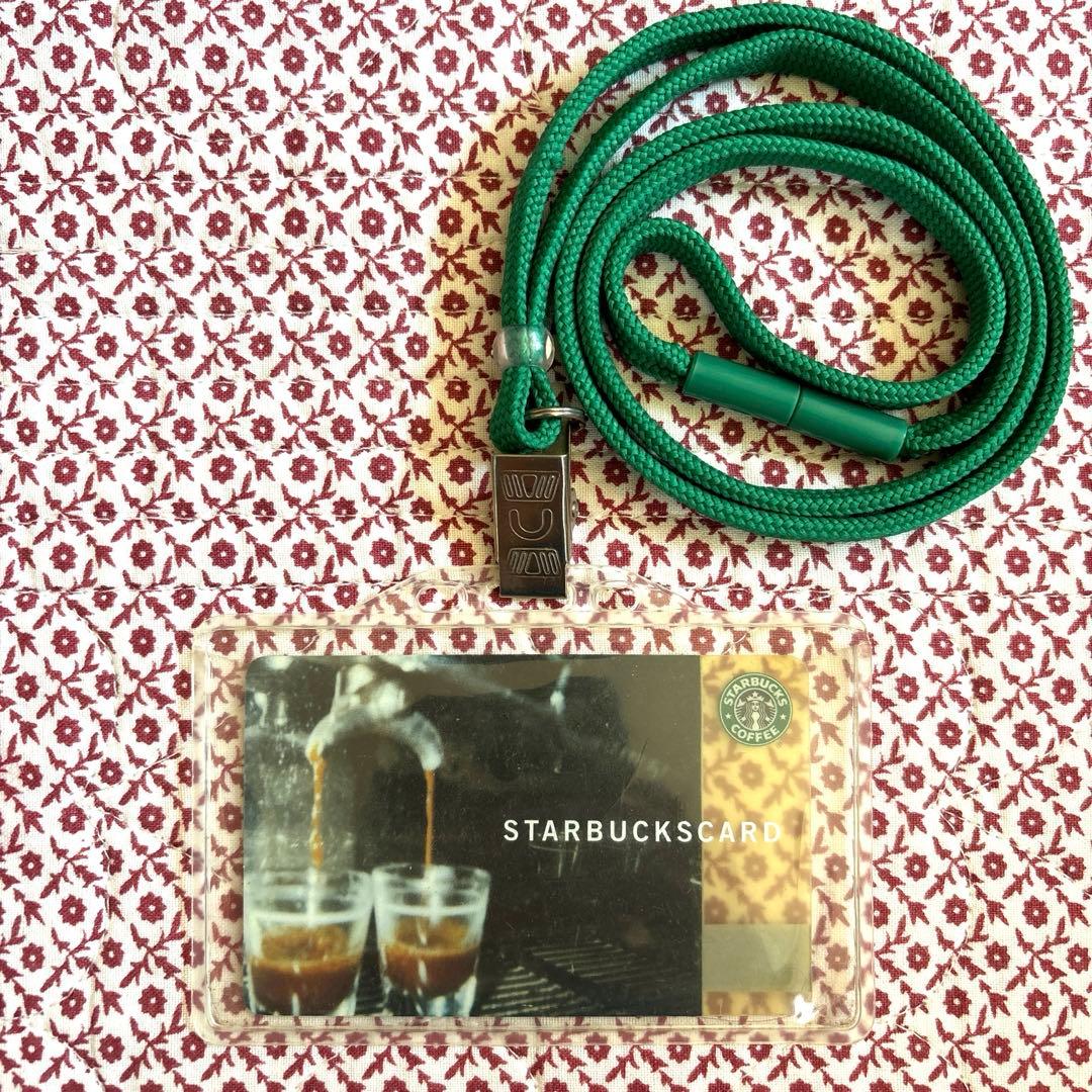 【美品】スタバ 日本初 初代 スターバックスカード　当時物 ネックストラップ付き 新品 スターバックス スタバ IDカードケース 社員証ホルダー ネック