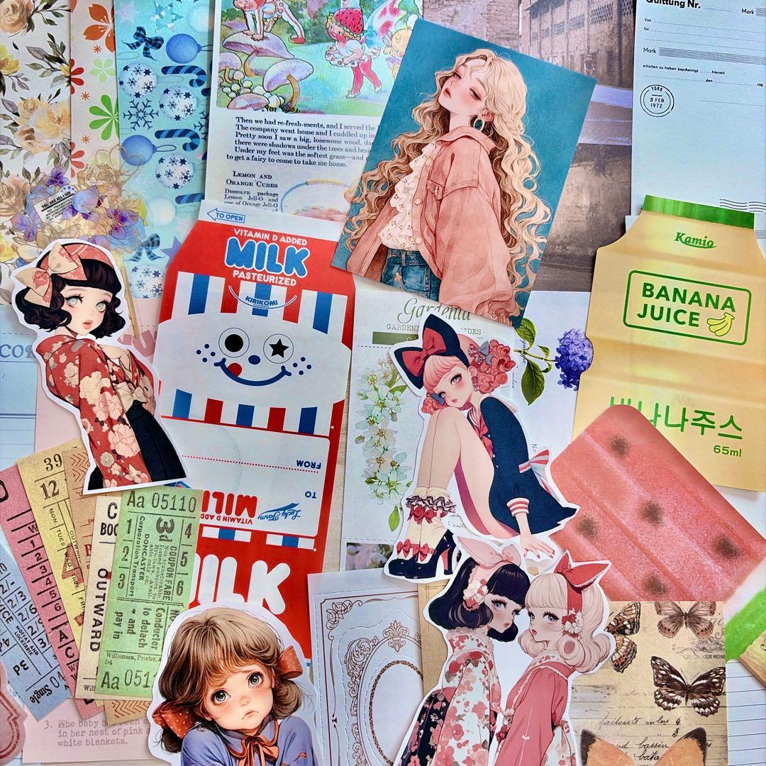 値下げ 海外マステ コラージュ素材 デザインペーパーなど大量まとめ