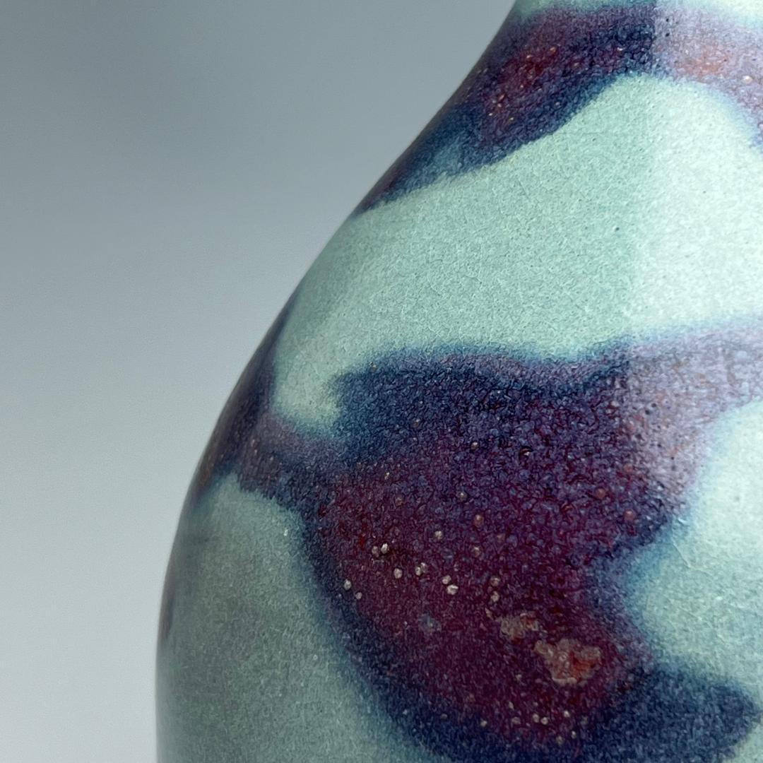 鈞窯天藍釉紫斑長頸瓶 中国古玩 中国美術 唐物の通販はau PAY