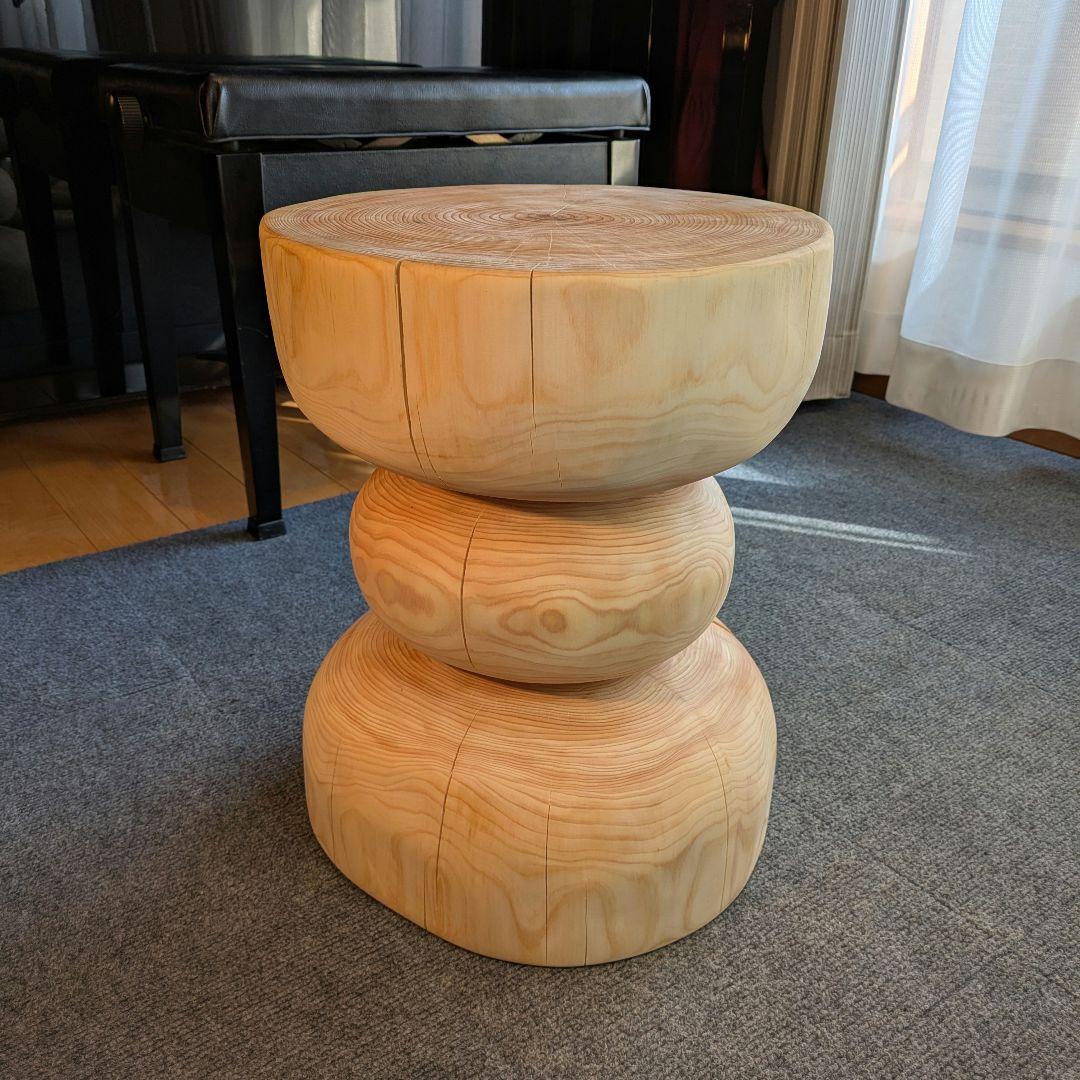 檜　切り株　丸太　椅子　スツール　 テーブル　高さ約41.5㎝