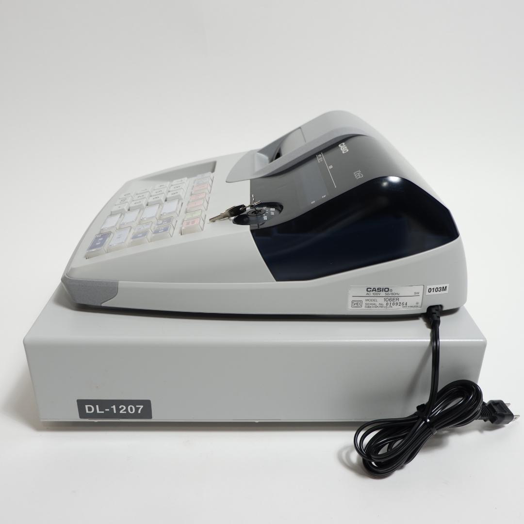 CASIO 106ER レジスター 本体 キー付き 動作良好 美品 グレー CASIO