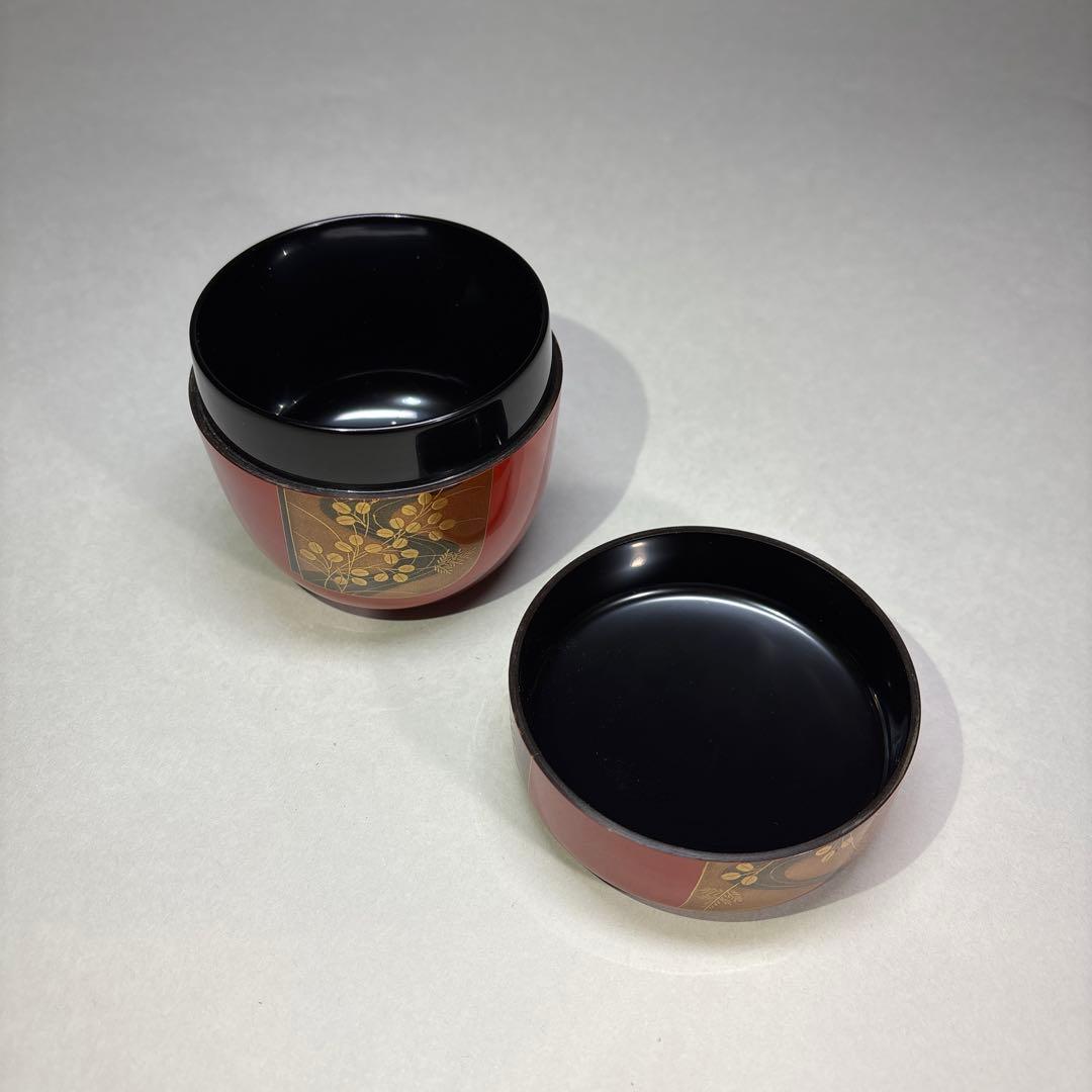 杉谷斉光 誰が袖蒔絵 朱大棗 (桐箱入)