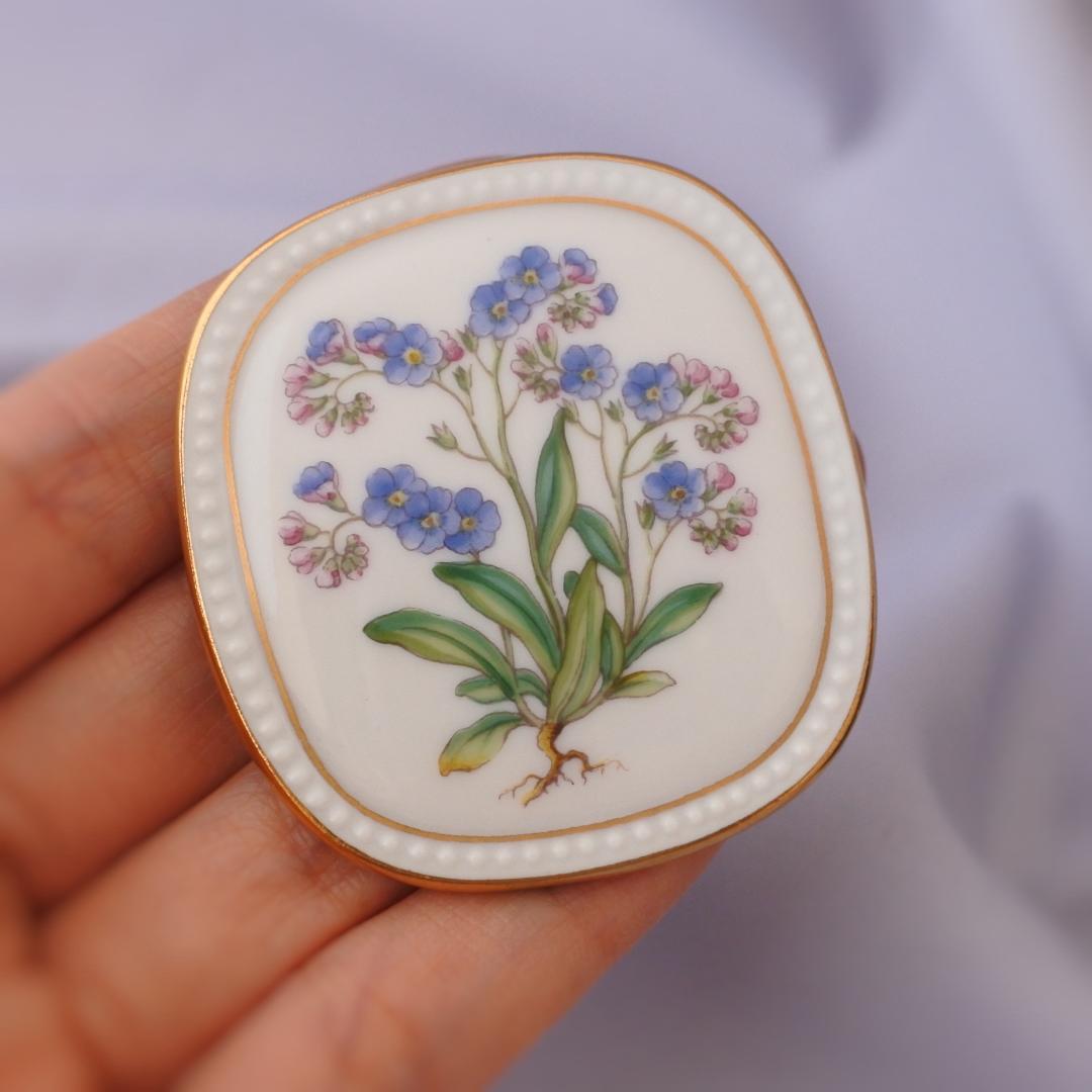 ロイヤルコペンハーゲン花柄ブローチ北欧ヴィンテージブローチ