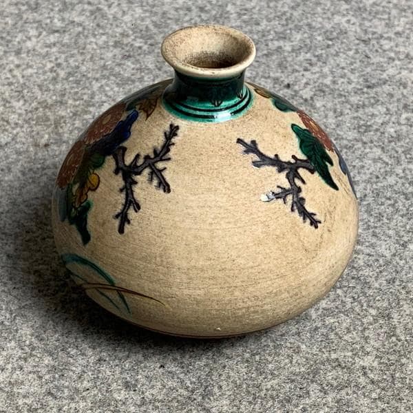 九谷焼青手角福菊に小鳥図油壺 [B28383] - メルカリ