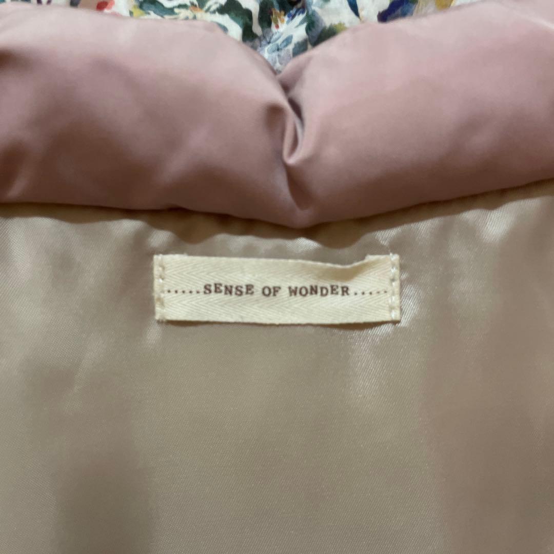 【美品】センスオブワンダー　ピンク フリル リボン付きアウター　ダウンコート90