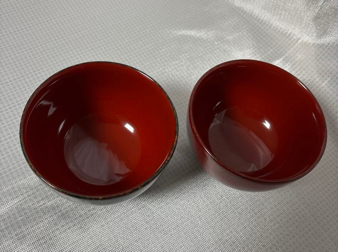 未使用】 津軽塗 天然木 夫婦椀⑲