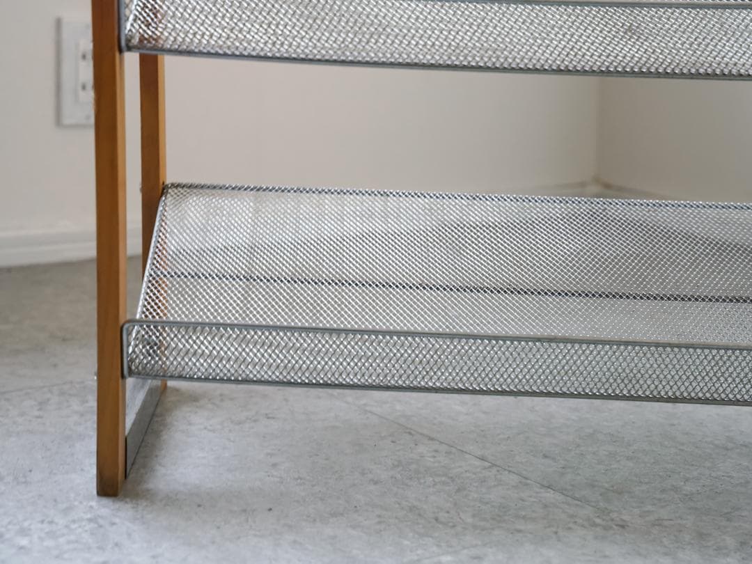 ヴィンテージ エキスパンドメタル マガジンラック/シューズラック 収納