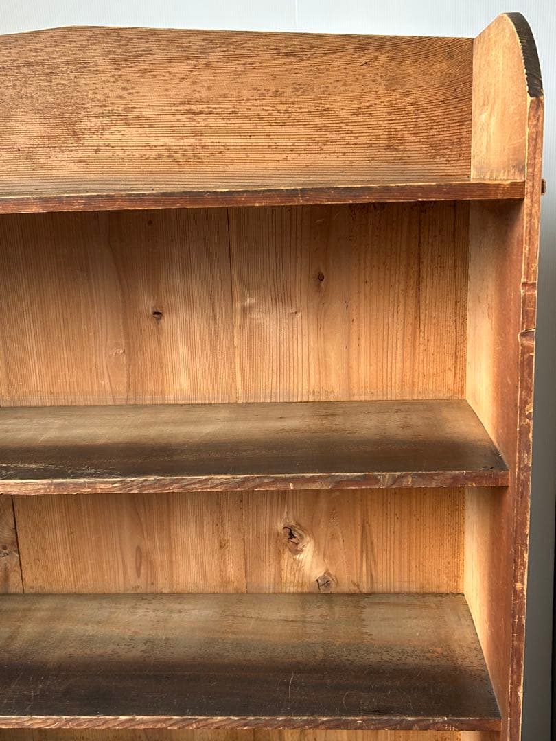 アンティーク 木製引き出し付飾り棚 チェスト 食器棚 本棚 レトロ 抽斗