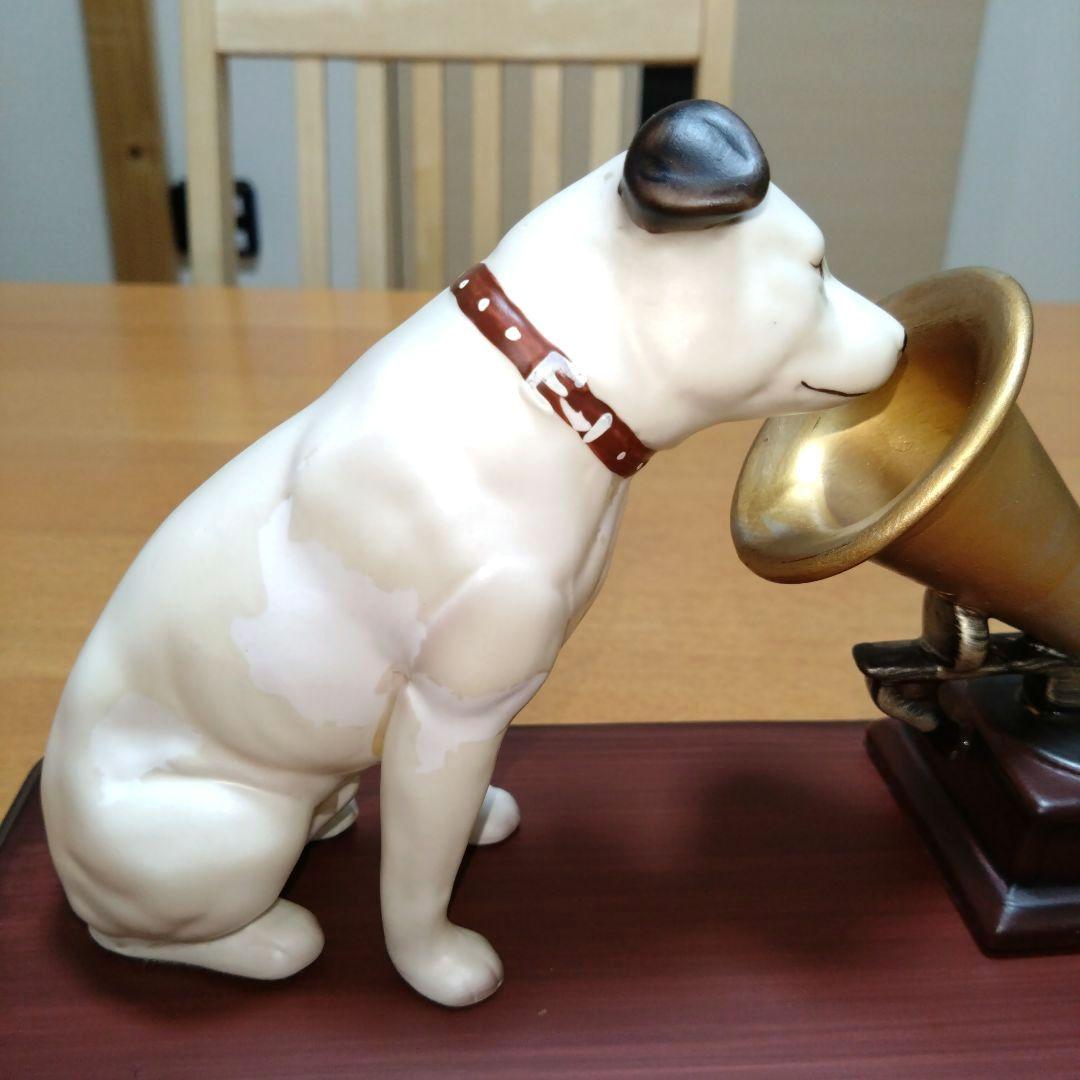 昭和レトロ】◇ビクター犬◇蓄音機とニッパー台座付◇陶器製◇超稀少