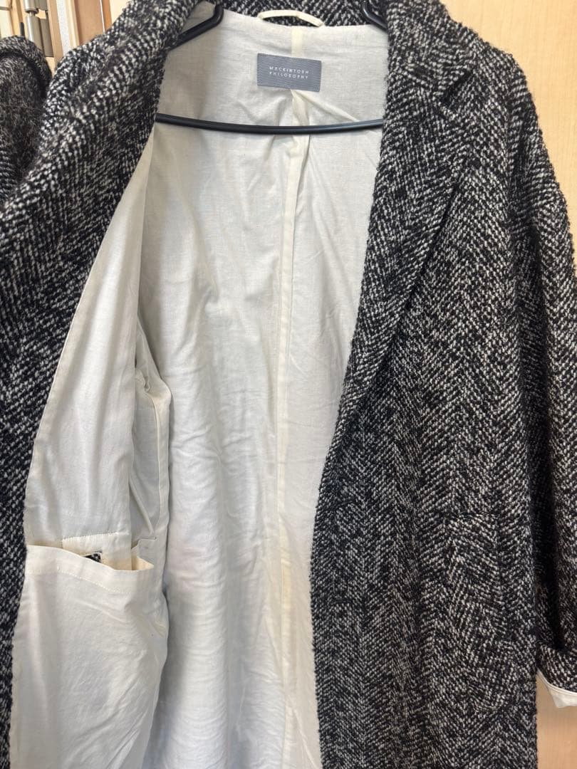 マッキントッシュフィロソフィー　ツイード　ロングコート　ビッグシルエット　M