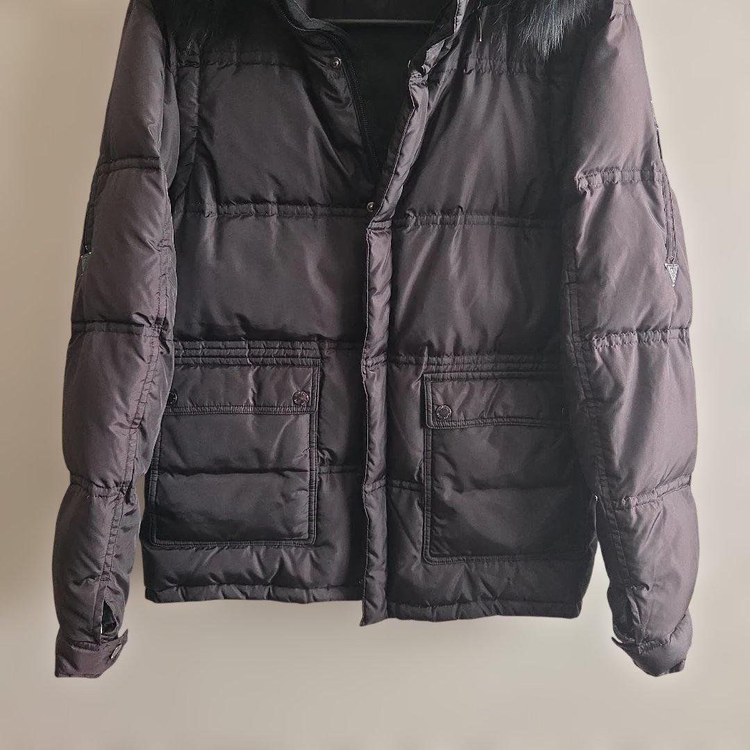 バーバリーブラックレーベル タヌキ毛 ダウンジャケット XL 黒 クリーニング済