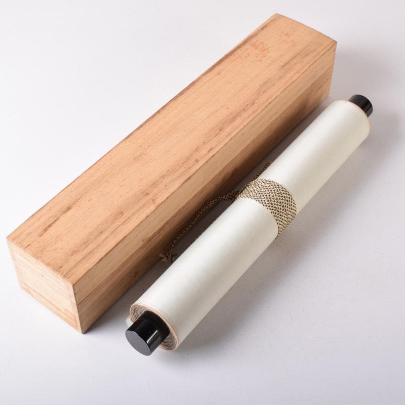 掛軸 前大徳 秋吉碩道筆 一行書 「秋来黄葉落紛々」 共箱 C 7740A