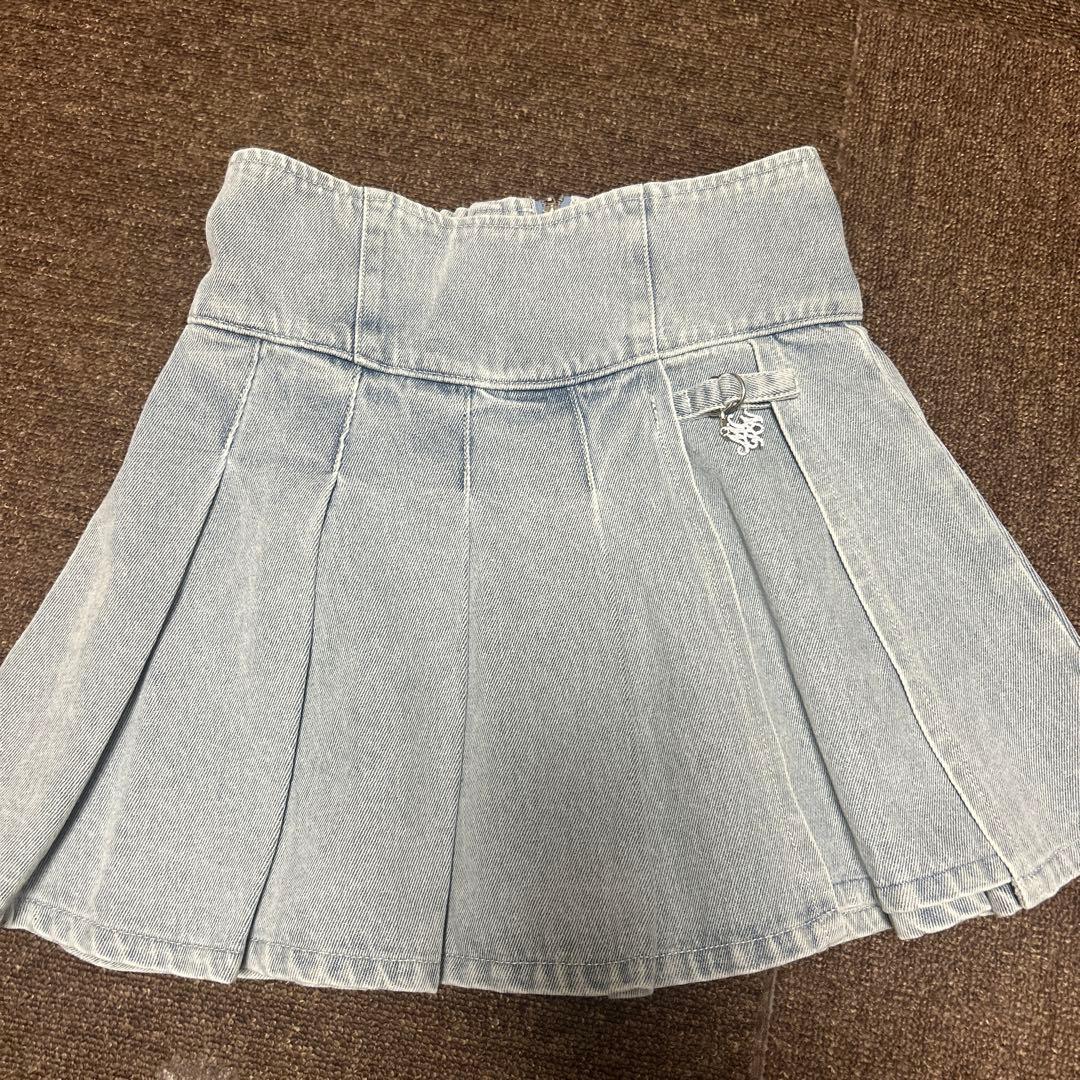 デニムプリーツスカート ライトブルー