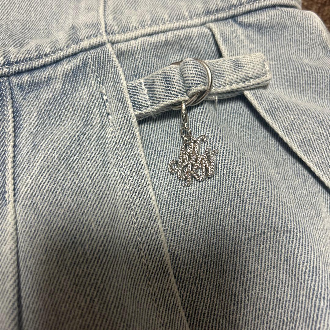 デニムプリーツスカート ライトブルー