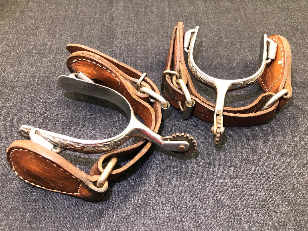 USAカウボーイ スパー 】 拍車実物 20世紀 ベルト付き