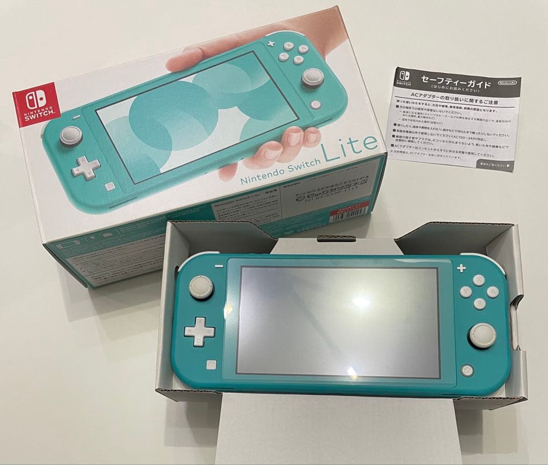 未使用に近い❤︎Nintendo Switch Liteターコイズ 本体 充電器◎
