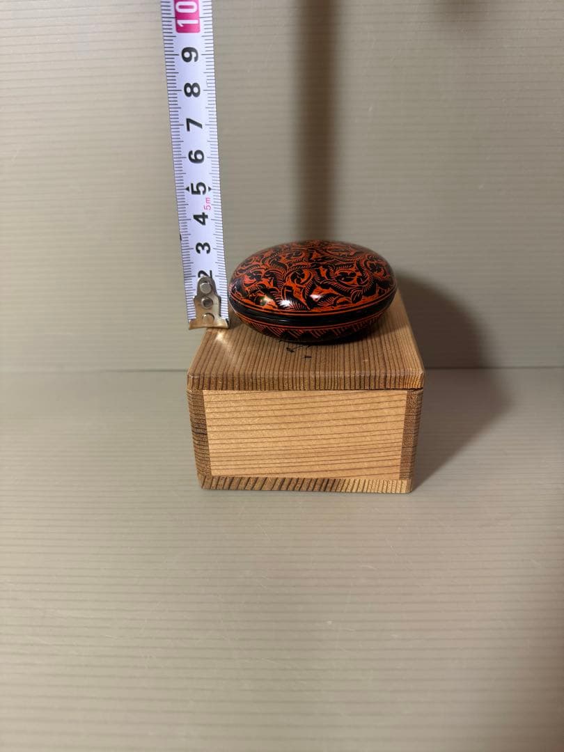 2770 讃岐 蒟醤塗 キンマ 丸香合 富山昇斎造 茶道具 未使用