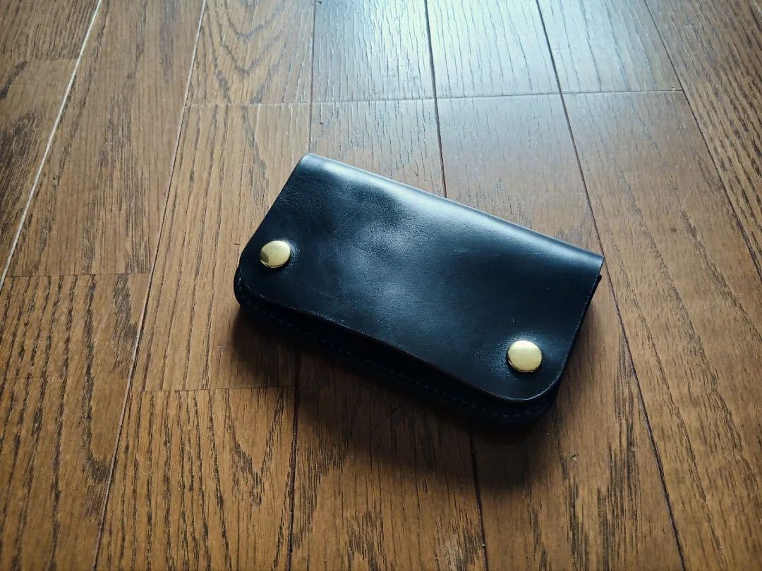 Middleトラッカーウォレット　クロムエクセルレザー　スタンプ　茶芯