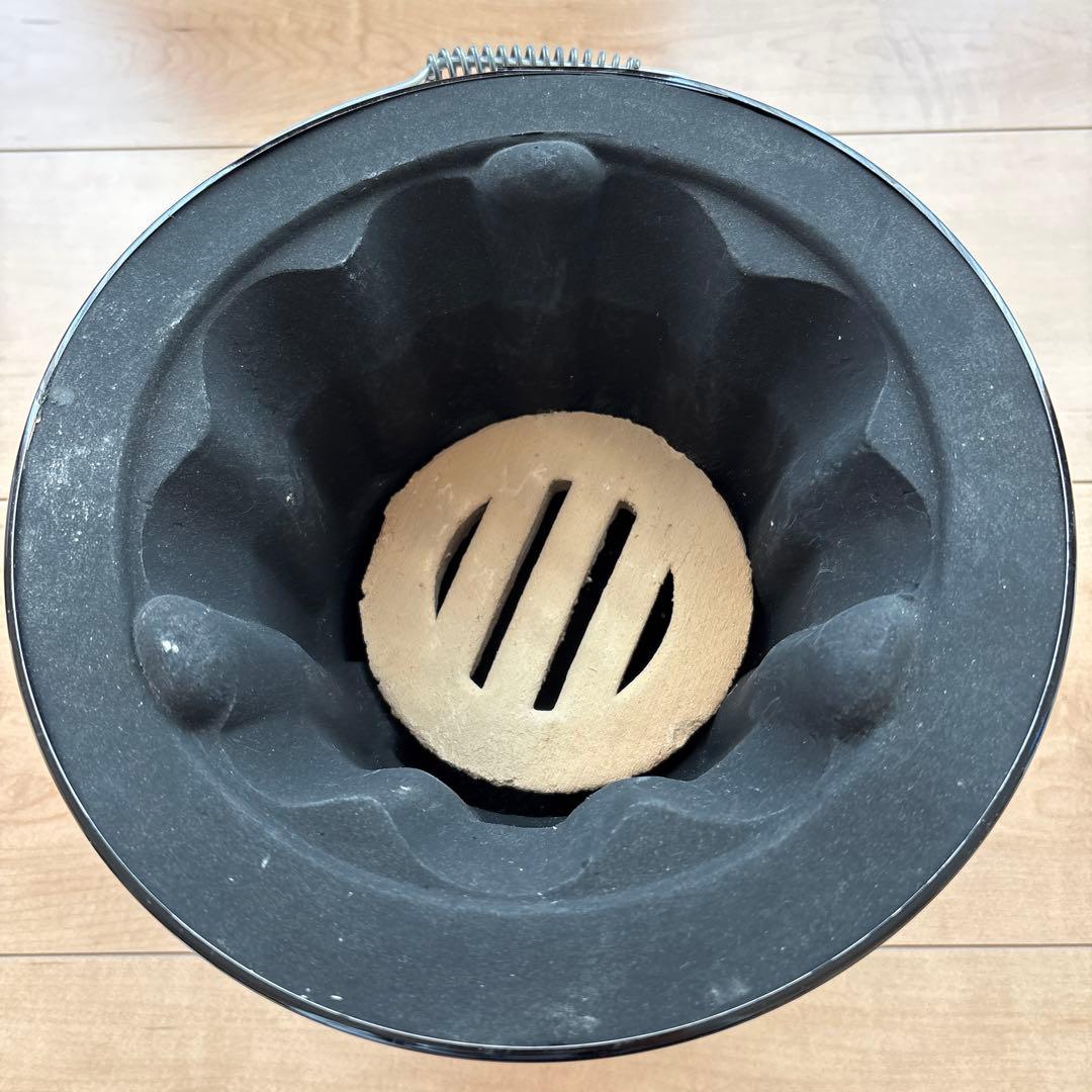 【新品未使用】釜浅の丸型しちりんセット(本体、ステンレス角網)