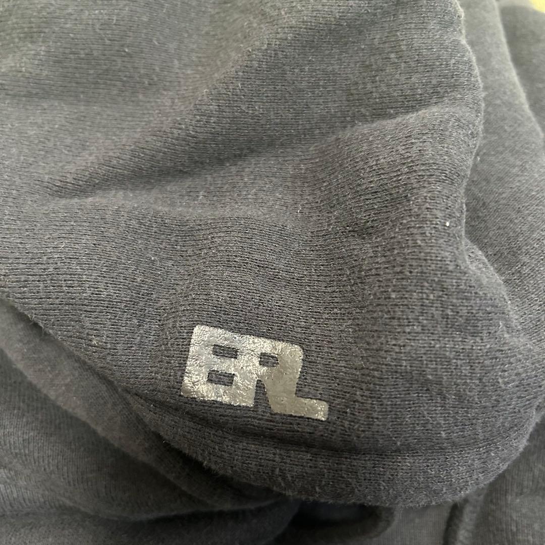 ERL パーカー L タオル地　勾玉デザイン　ブラック　フーディ ユーズド加工