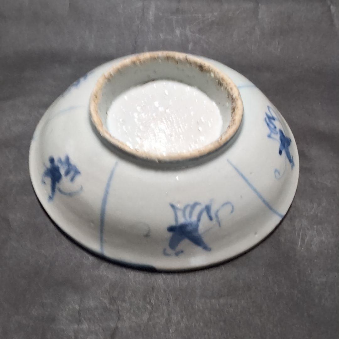 李朝染付福字文皿　李朝青白磁染付皿　李朝染付皿　李朝青花皿　李朝白磁皿