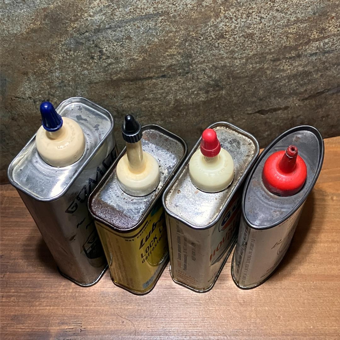オイル缶4本☆1950s-60s／USA／vintage／アメリカ