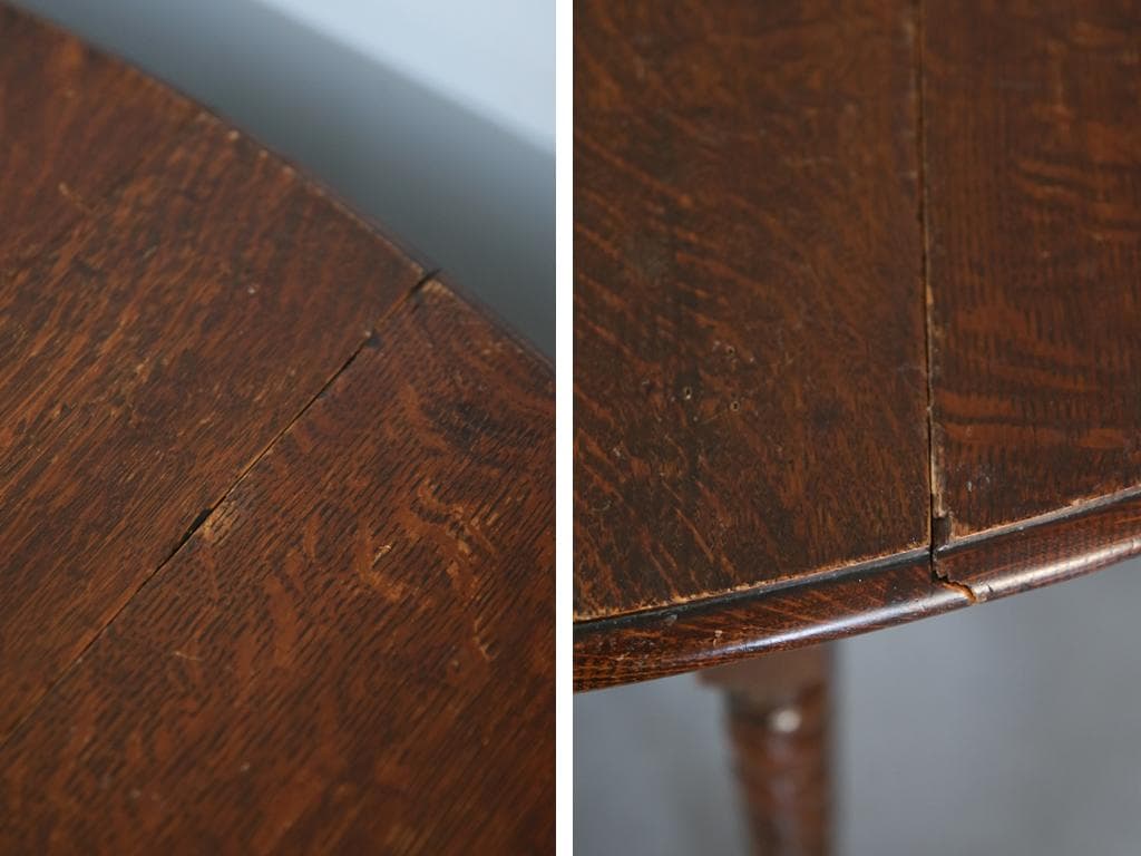 英国アンティーク木製ゲートレッグテーブル/ダイニング机バタフライ(92-156)