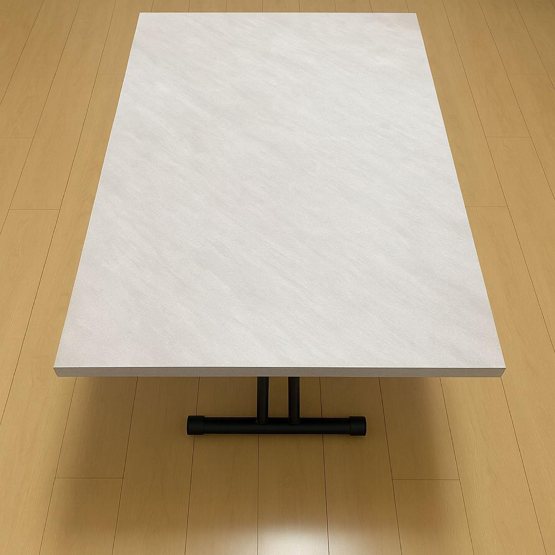 大理石調折りたたみテーブル 120cm x 80cm