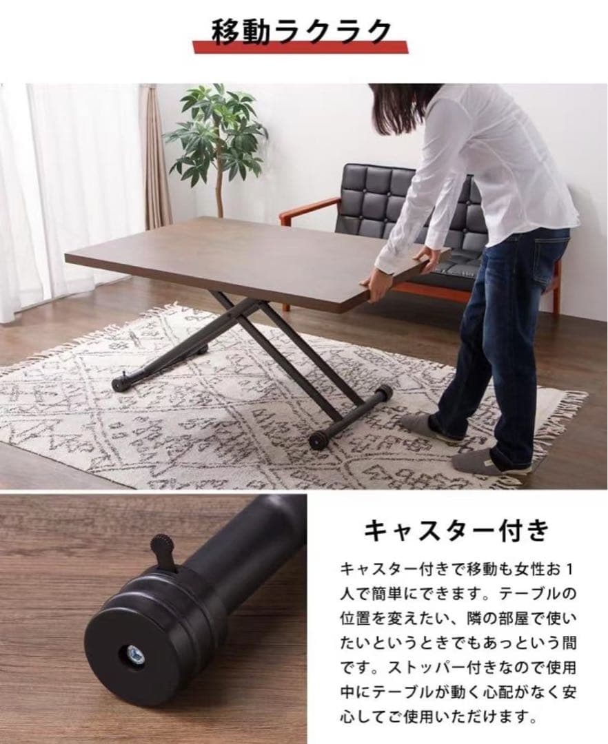 大理石調折りたたみテーブル 120cm x 80cm