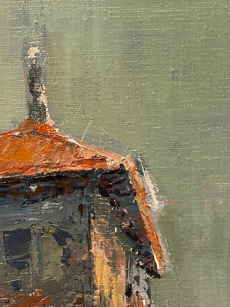 真作」曳野豊重「ローマ市街」風景画 油彩画 額装 サイン有り F8号