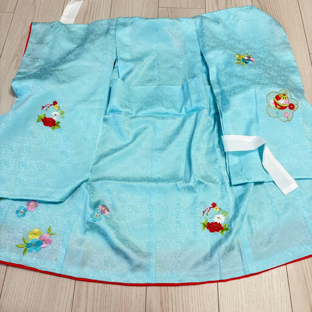 七五三 子供着物　襦袢セット　3歳　美品　水色
