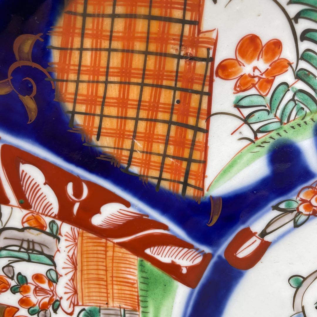 伊万里・有田焼 明治時代 色絵大皿 金彩 飾り皿 40cm