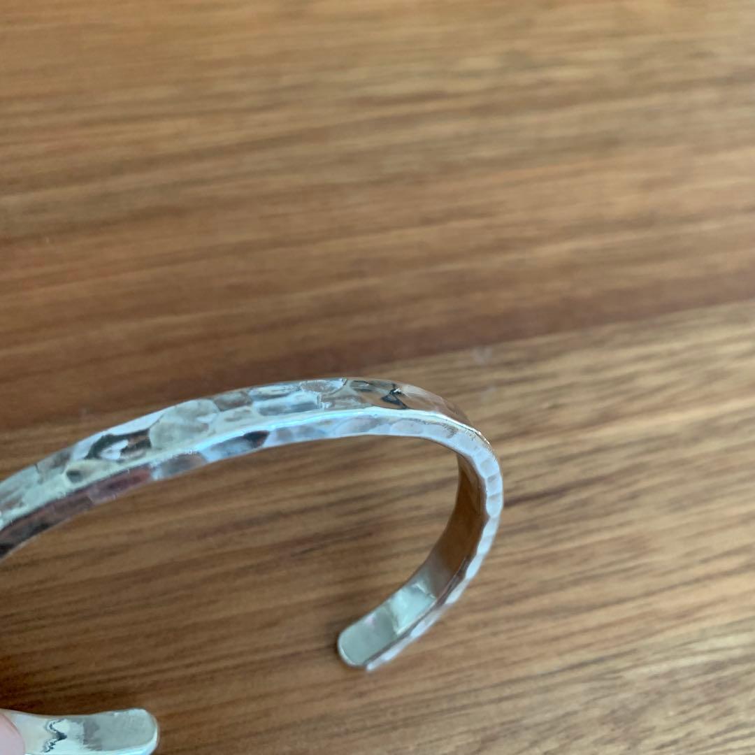 美品　市松　ベルーリア　5mmバングル　シルバー980 刻印なし