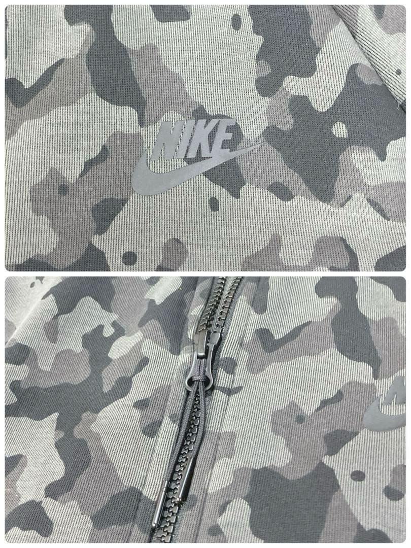 ✨ナイキ テックフリース セットアップ ジャージ グレー カモフラ 迷彩 M