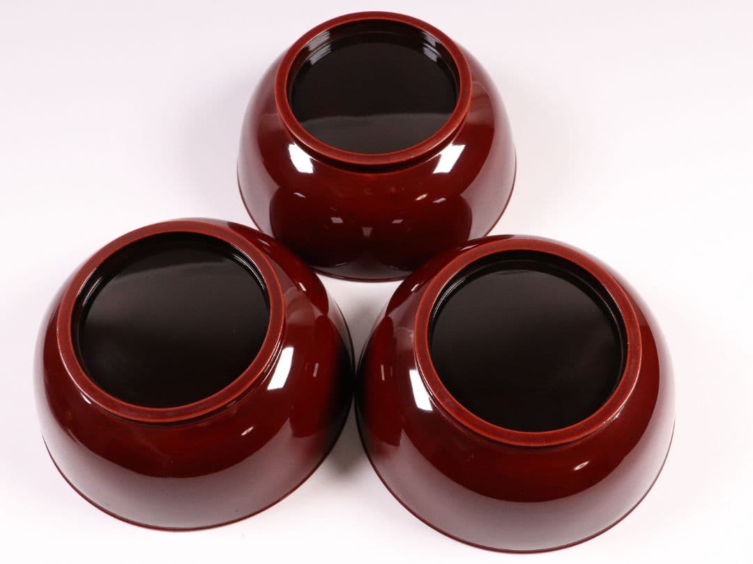 専用10客まとめ CM5 時代 加賀蒔絵 鳥図 溜塗内黒 椀 三客 木製 雉春草