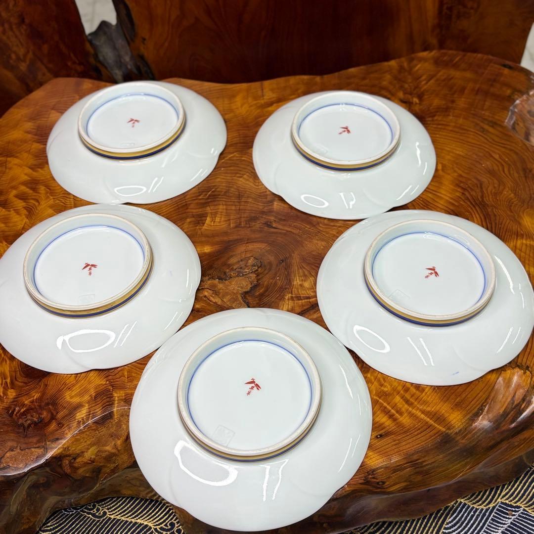 豪華絢爛 其泉作 色絵金彩鳳凰文　取皿 中皿 逸品 5枚