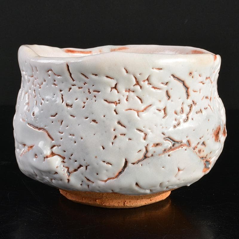 茶道具 加藤唐九郎 一無斎（一ム斎）作 志野茶碗 銘渕玄 共箱 U R6999