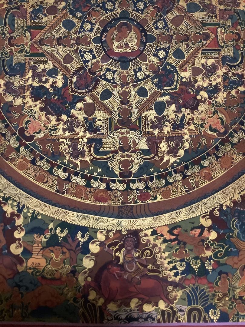 《 チベット密教　新品　1点物 》 手描き　曼荼羅　仏陀　釈迦　仏画　仏教　a8