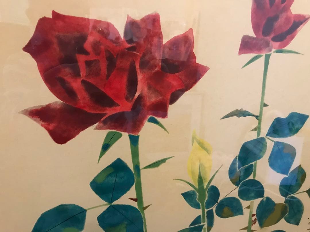 いいね！の方へ。緊急値下げします。 佐藤浩二画伯　日本画　薔薇