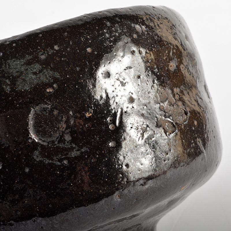 茶道具 楽吉左衛門 了入作黒楽茶碗 仕覆付 黒田陶々庵